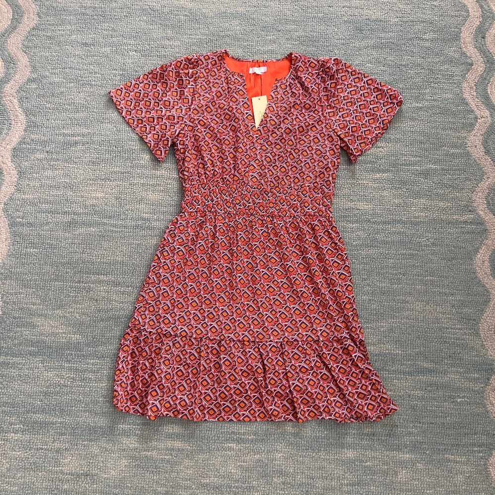 Jade Geometric Print Dress, NWT, Small